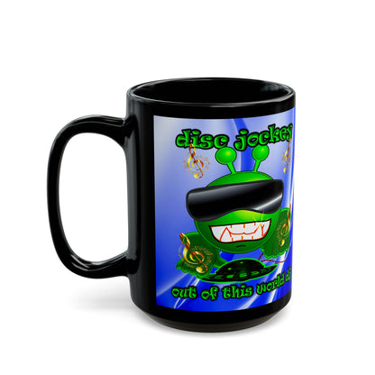 disc jockey - Black Mug (blue-white wave)
