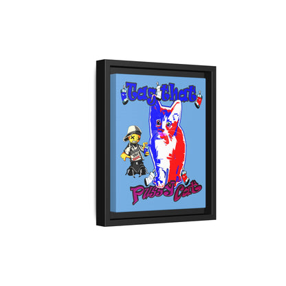tag that - framed canvas art (light blue)