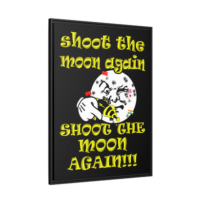 shoot the moon again - framed canvas art (black)