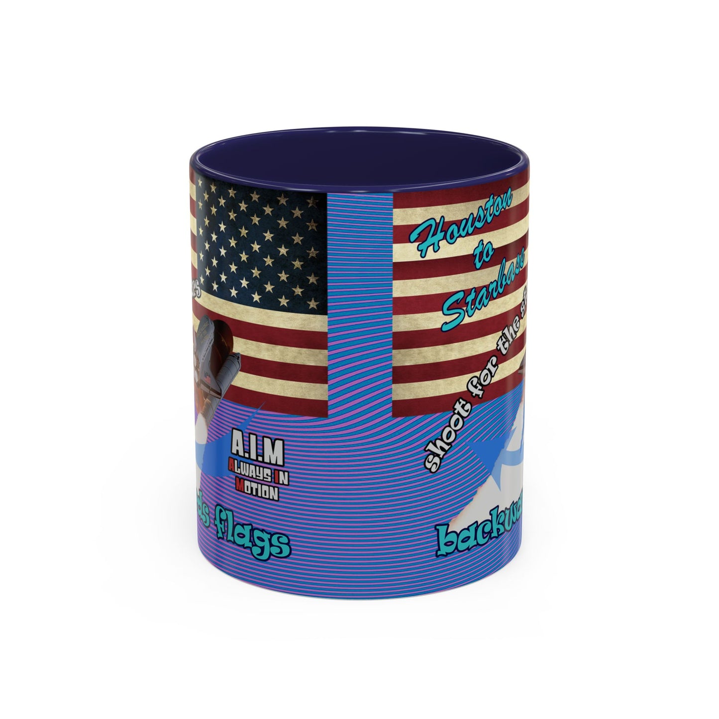 shoot for the stars - Accent Mug (light blue-purple wave)