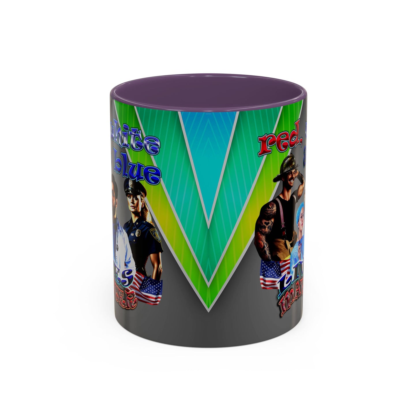 rw&b lives matter - Accent Mug (rainbow split)