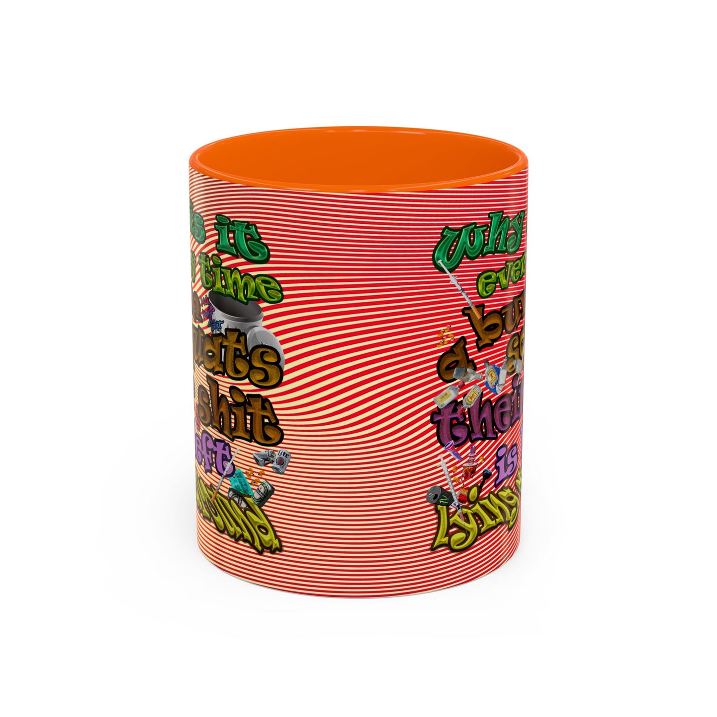 the bum's shit - Accent Mug (yellow-orange wave)