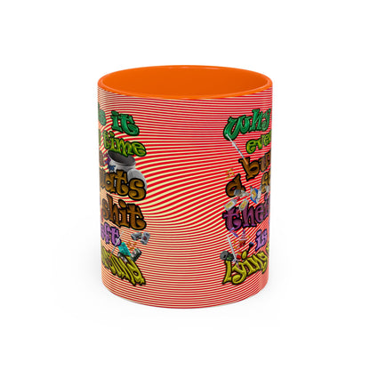 the bum's shit - Accent Mug (yellow-orange wave)