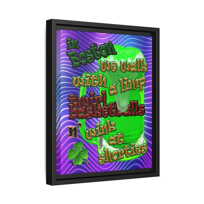 celtics logo - framed canvas art (purple wave)