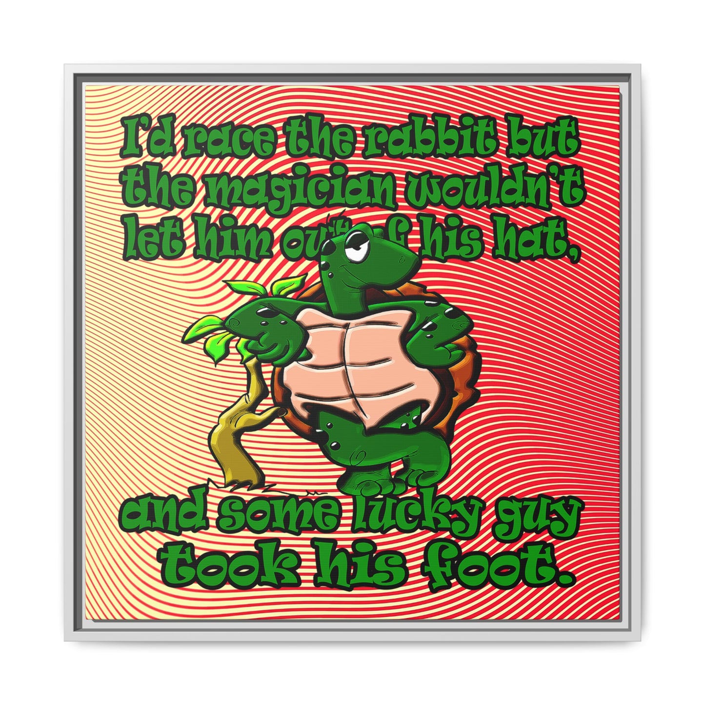 turtle race - framed canvas art (yellow-orange wave)