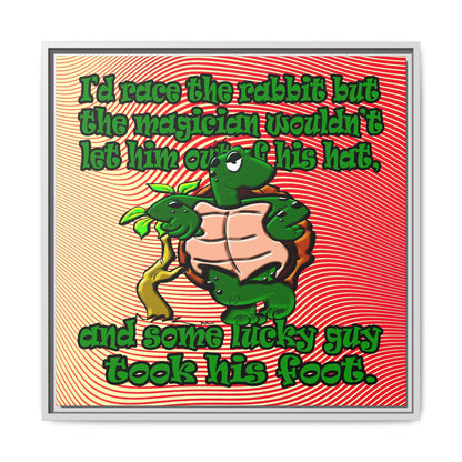 turtle race - framed canvas art (yellow-orange wave)
