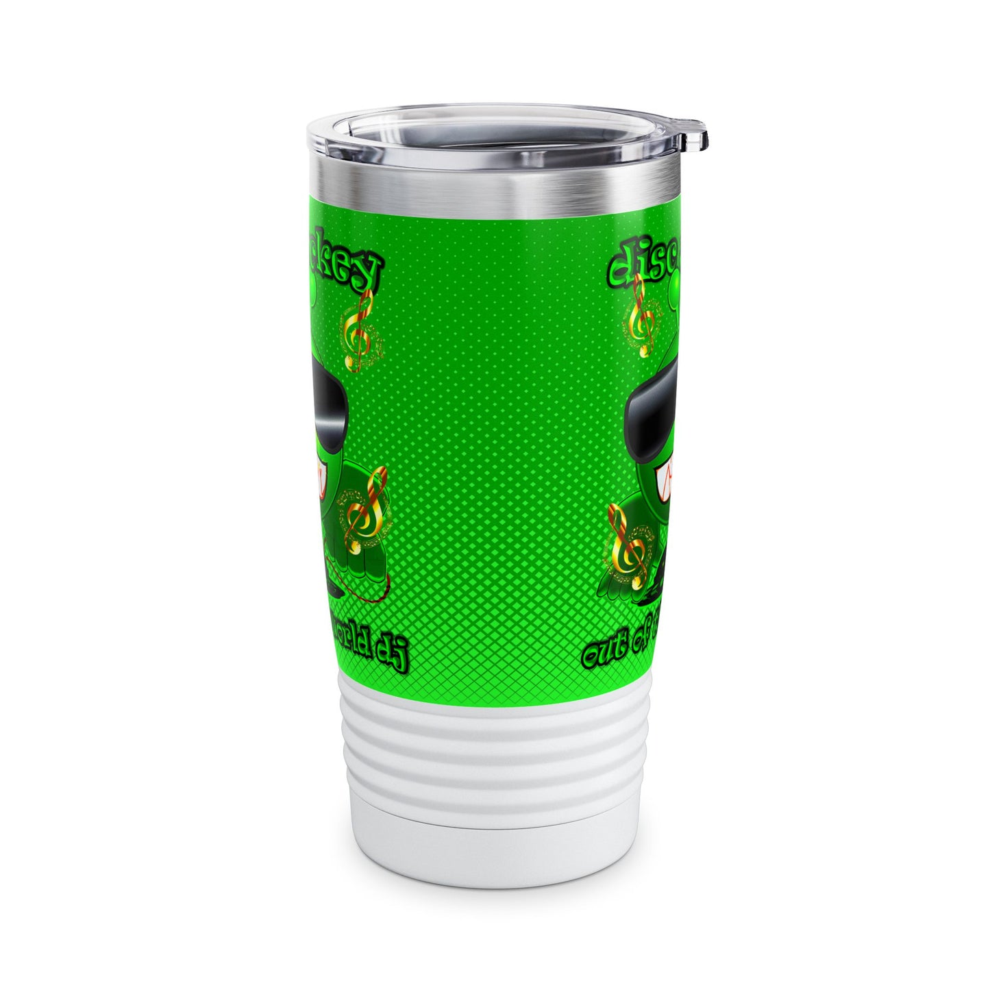 disc jockey - Ringneck Tumbler, 20oz (logo green)