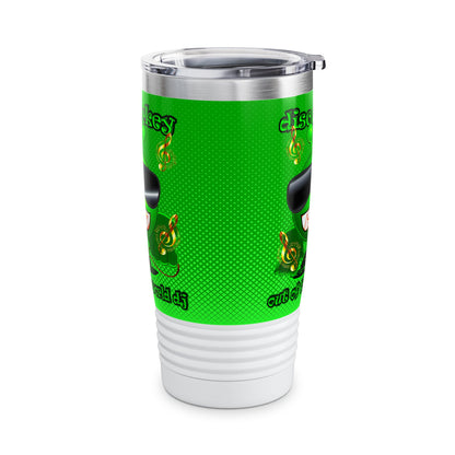 disc jockey - Ringneck Tumbler, 20oz (logo green)