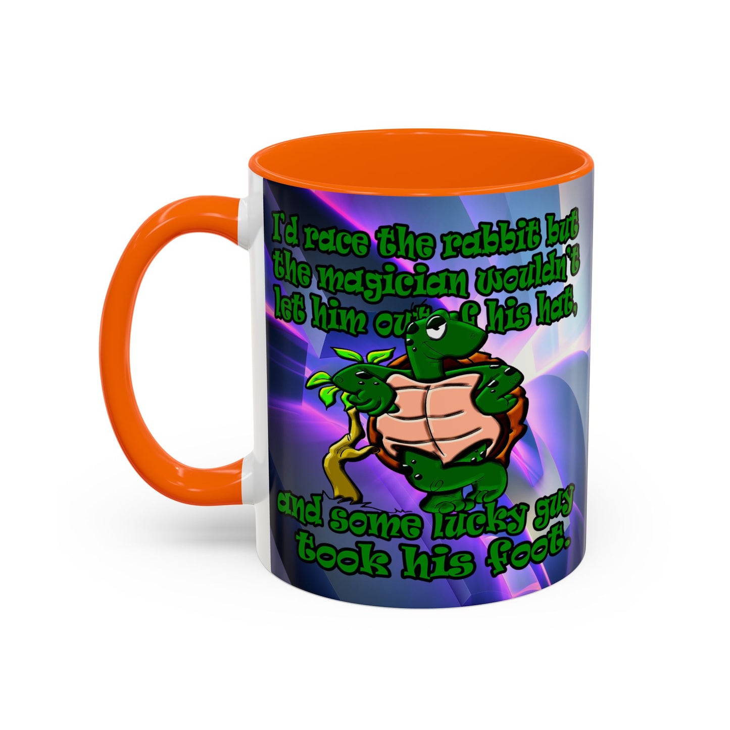 turtle race - Accent Mug (grey-pink wave)