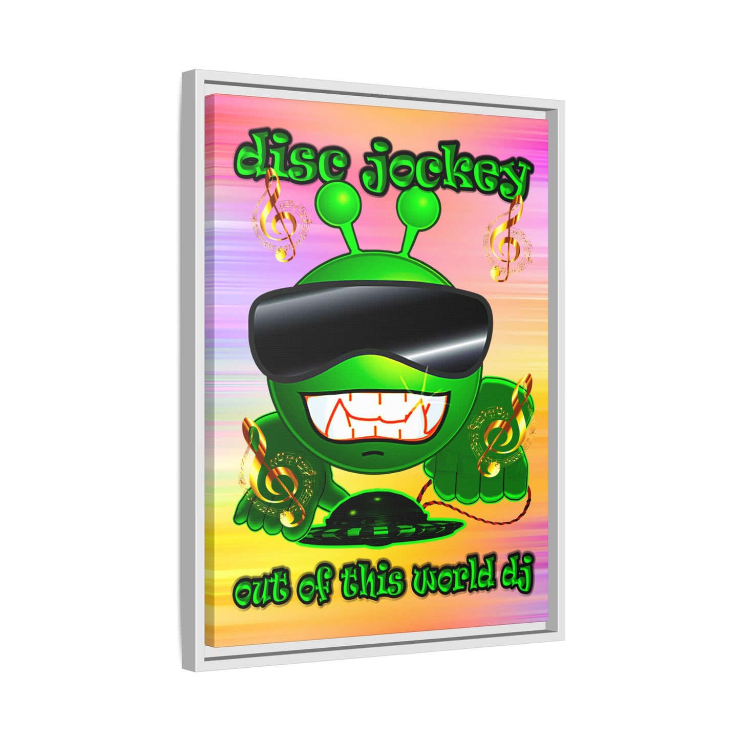 disc jockey - framed canvas art (color blur)