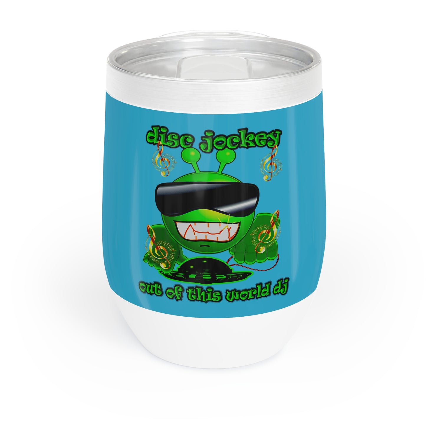 disc jockey - Chill Wine Tumbler (turquoise)