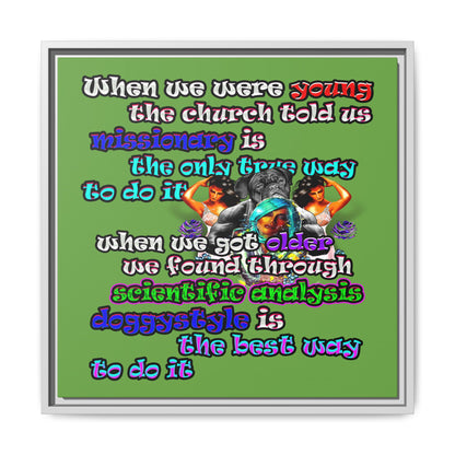 doggystyle - framed canvas art (green)
