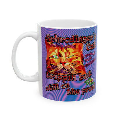 schrodinger's cat - White Mug (light blue-purple wave)