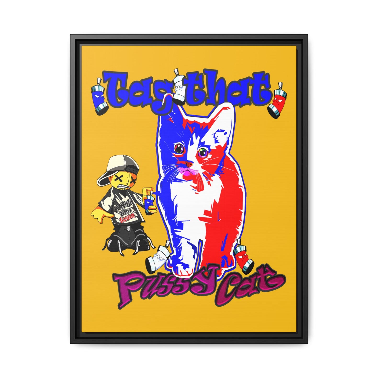 tag that - framed canvas art (yellow)