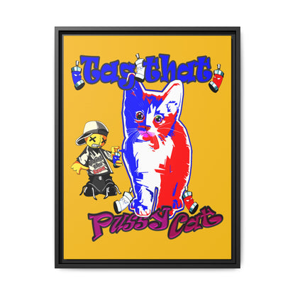 tag that - framed canvas art (yellow)
