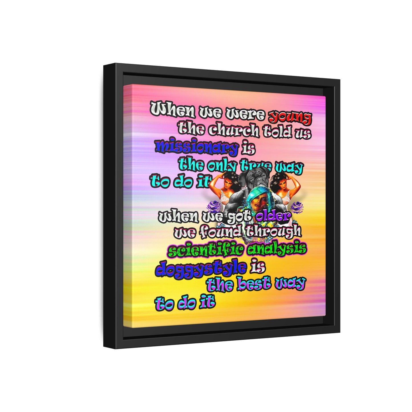 doggystyle - framed canvas art (color blur)