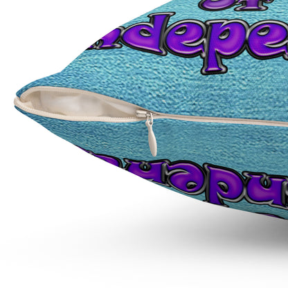 declaration of the independents - Spun Polyester Square Pillow - (faded blue)