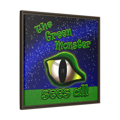 green monster - framed canvas art ('snoops' background)