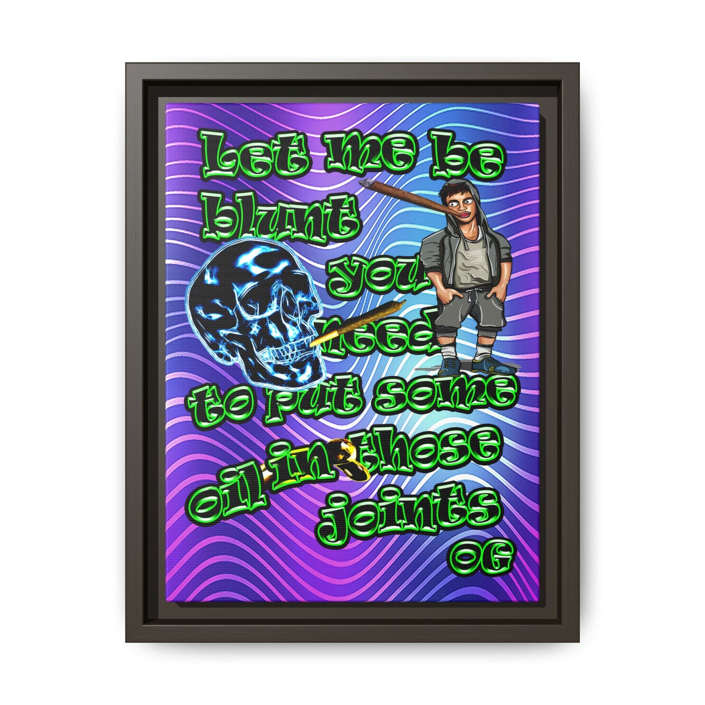 og - framed canvas art (purple wave)