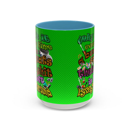 the bum's shit - Accent Mug (logo green)