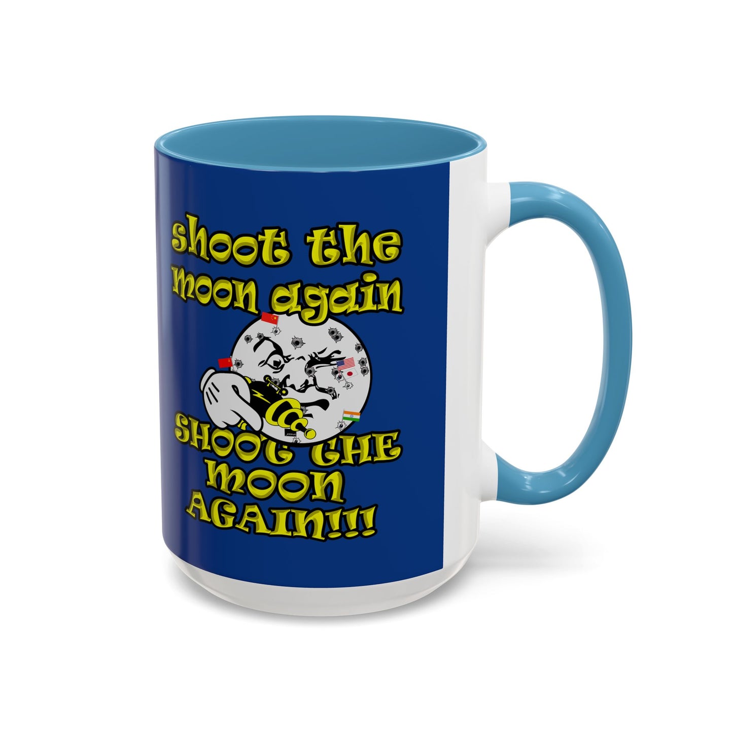 shoot the moon again - Accent Mug (dark blue)