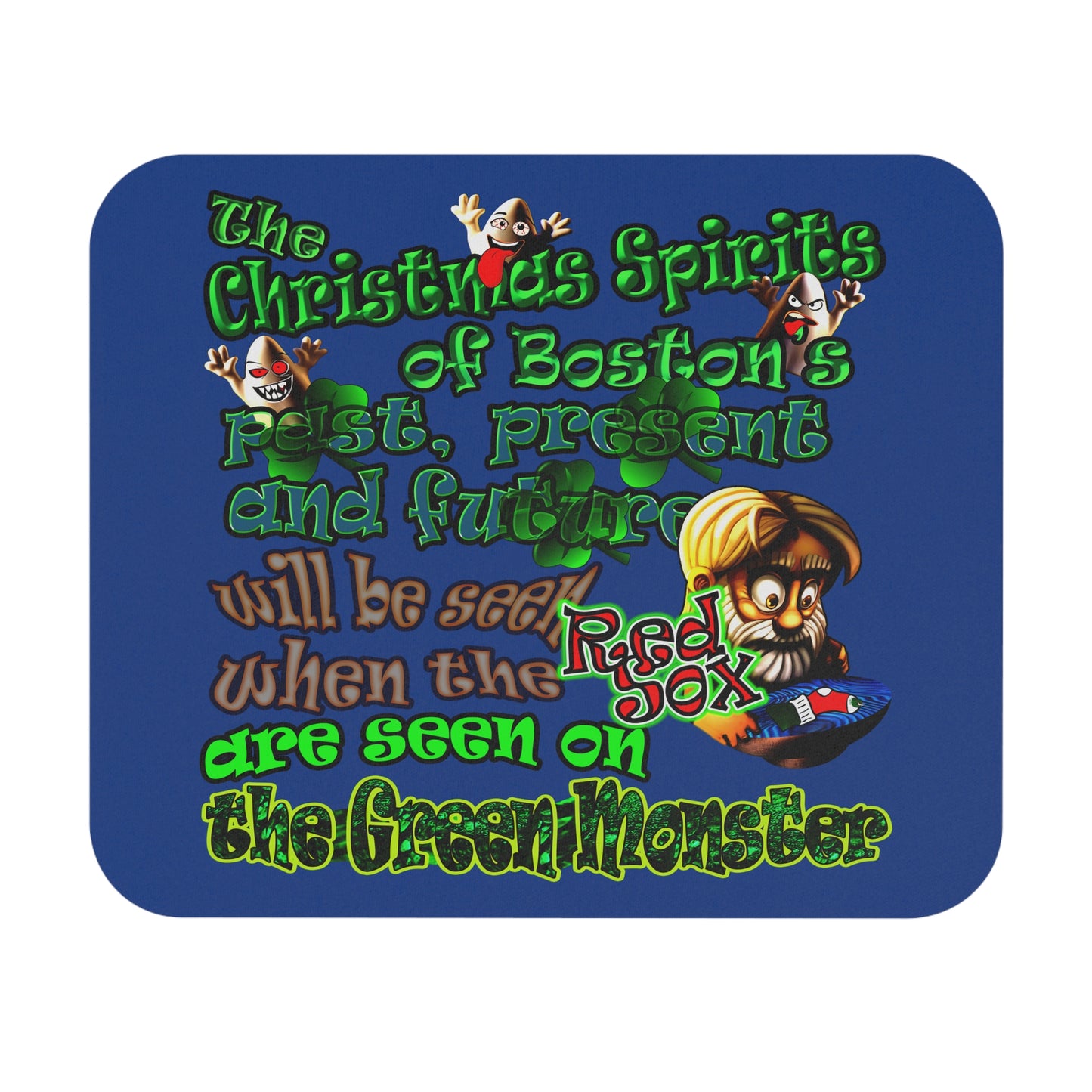 christmas spirits of boston - Mouse Pad (Rectangle) (dark blue)