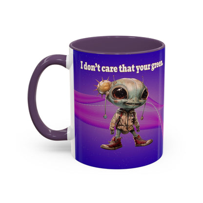 I don't care that your grey - Accent Mug (purple-pink wave)