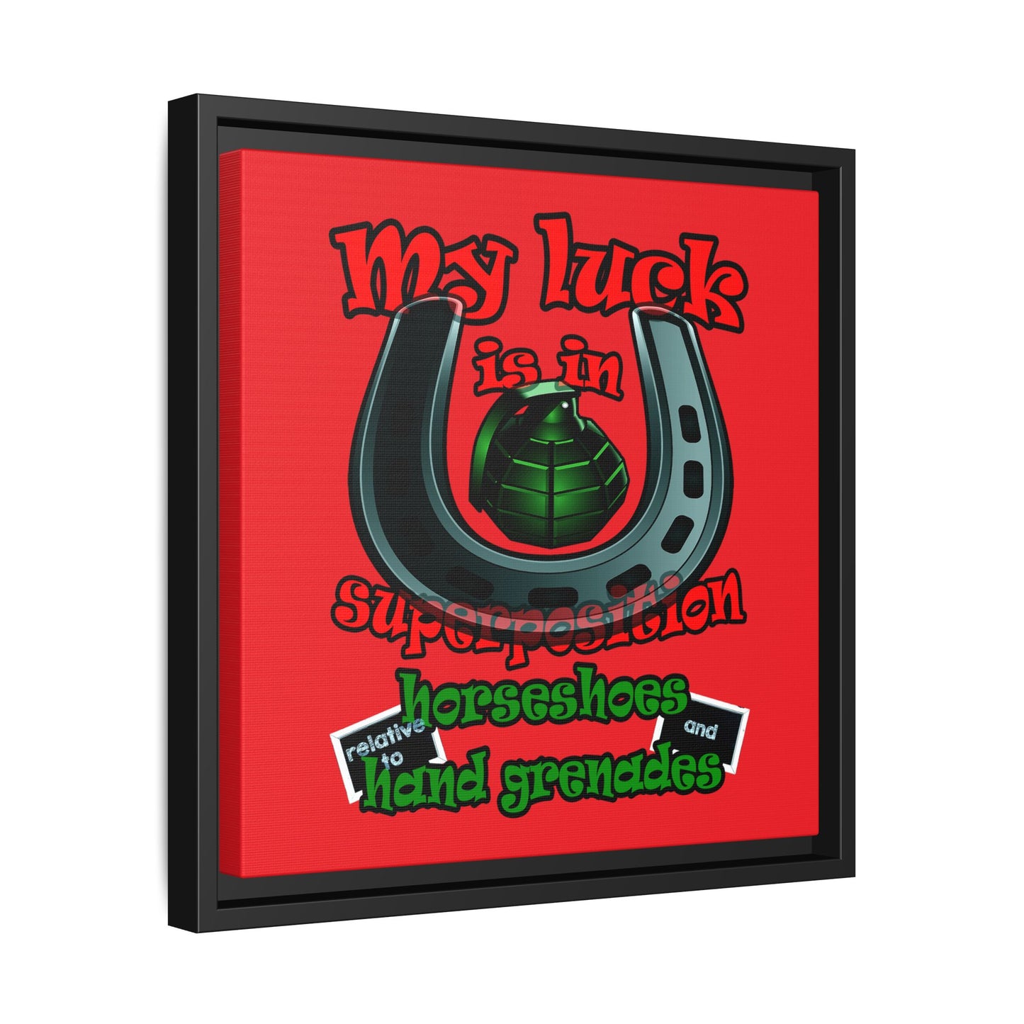 my luck - framed canvas art (red)