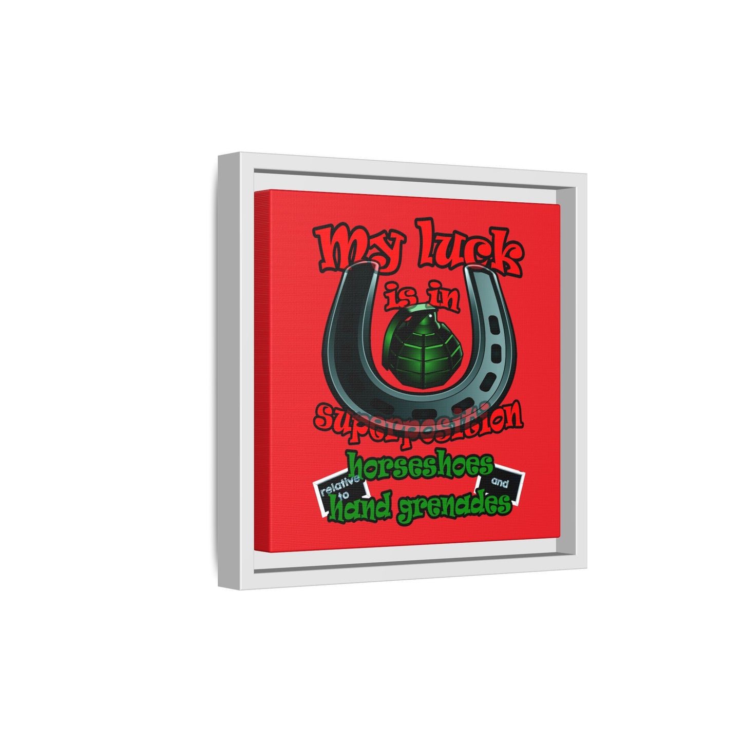 my luck - framed canvas art (red)