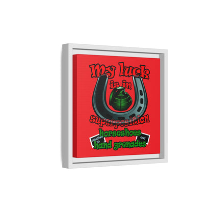 my luck - framed canvas art (red)
