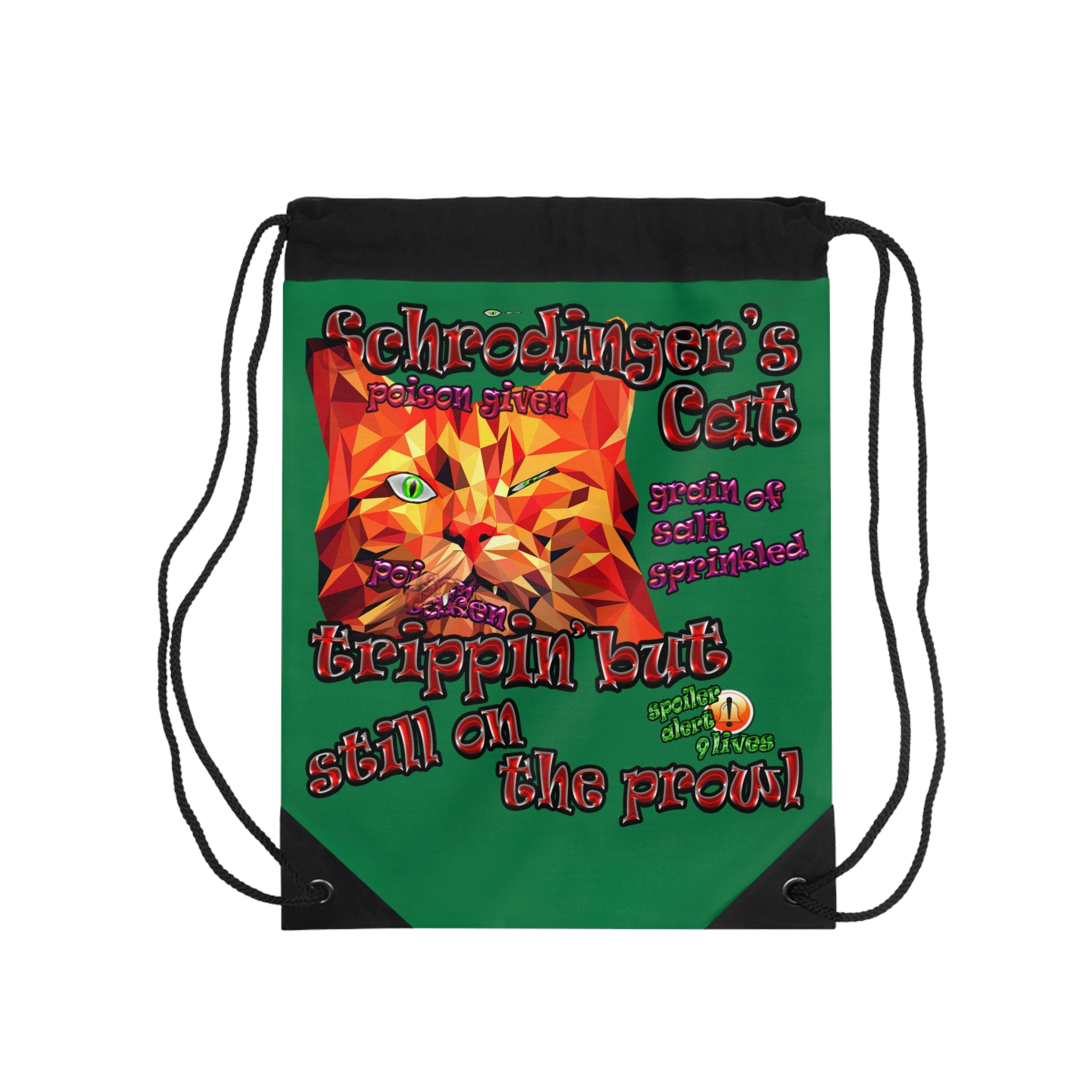 schrodinger's cat - Drawstring Bag (dark green)