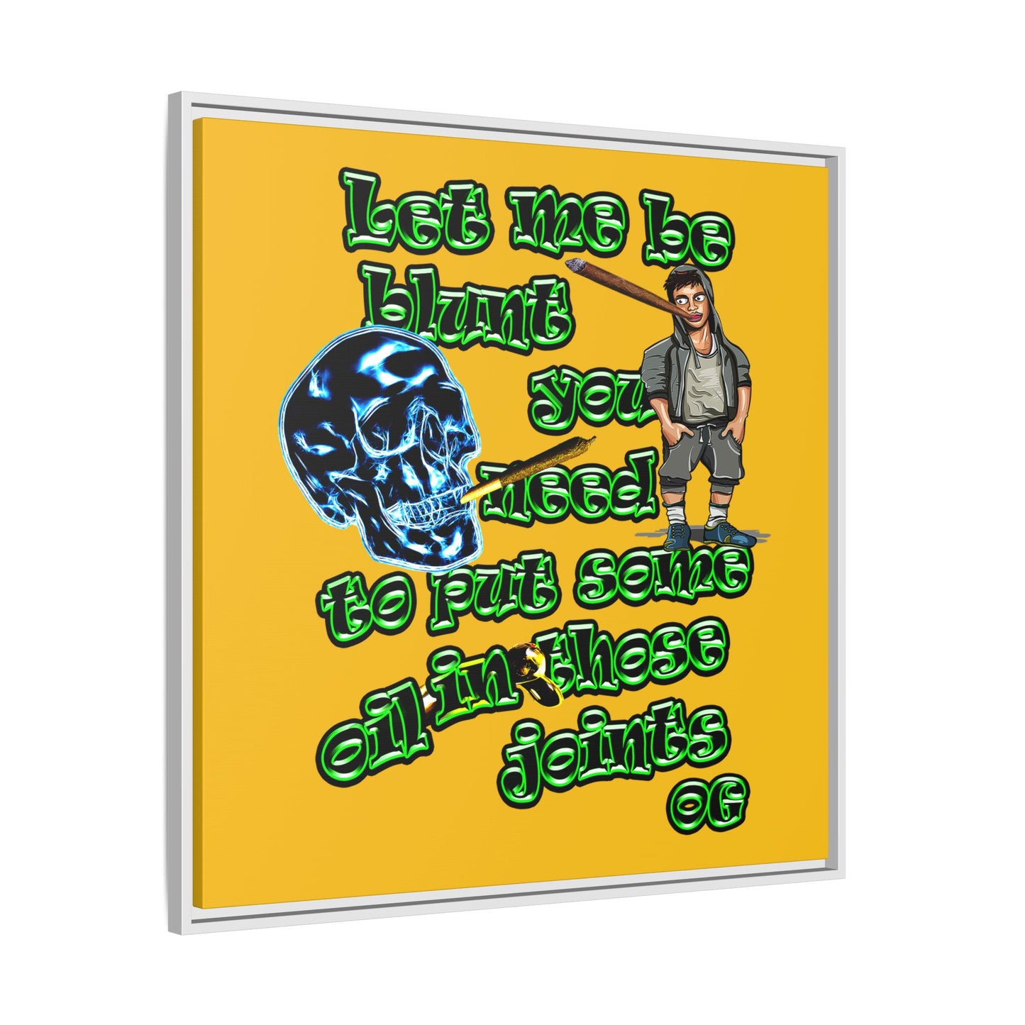 og - framed canvas art (yellow)
