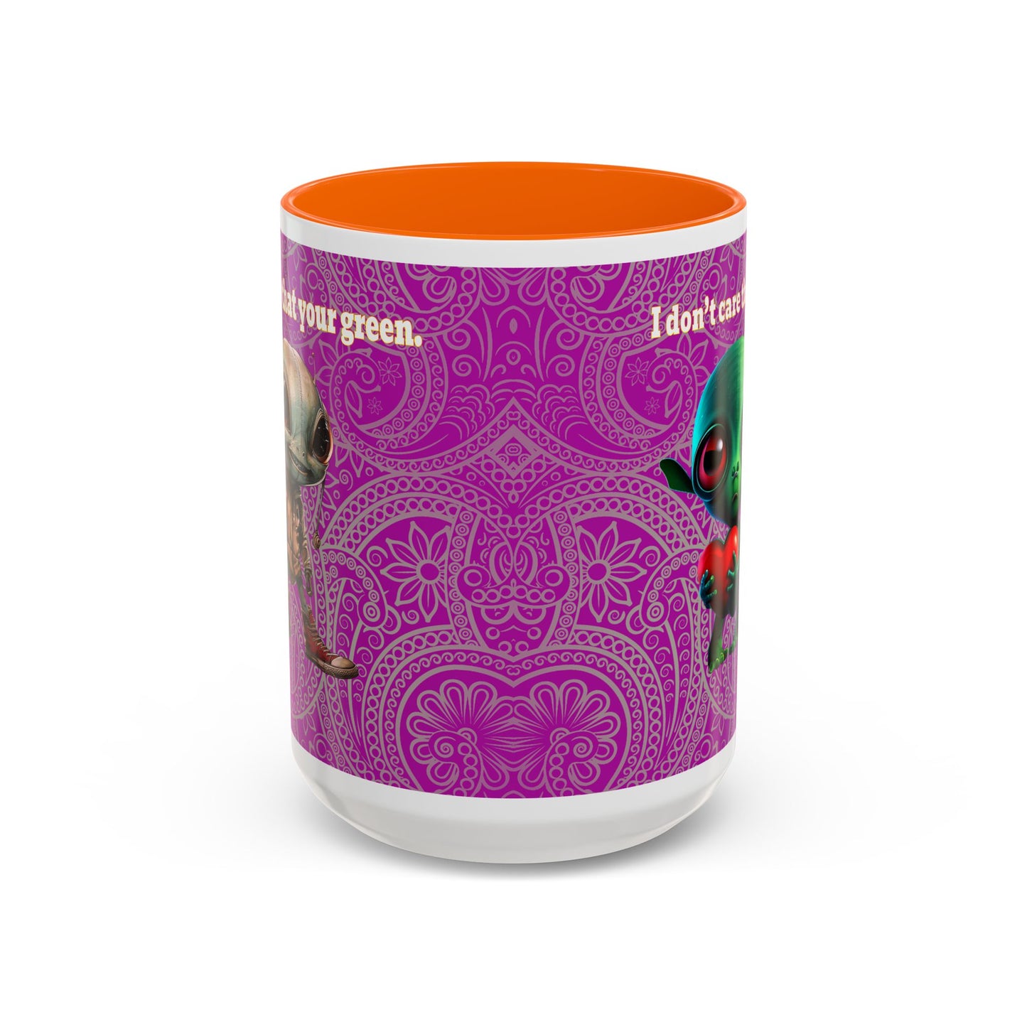 I don't care that your grey - Accent Mug (pink swirl)