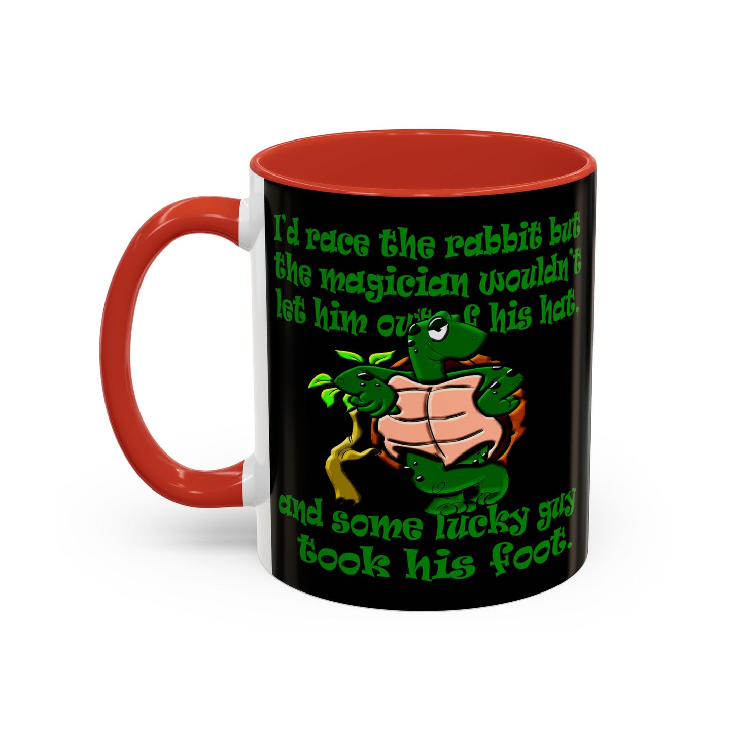 turtle race - Accent Mug (black)
