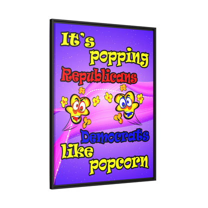 popping like popcorn - framed canvas art (purple-pink wave)