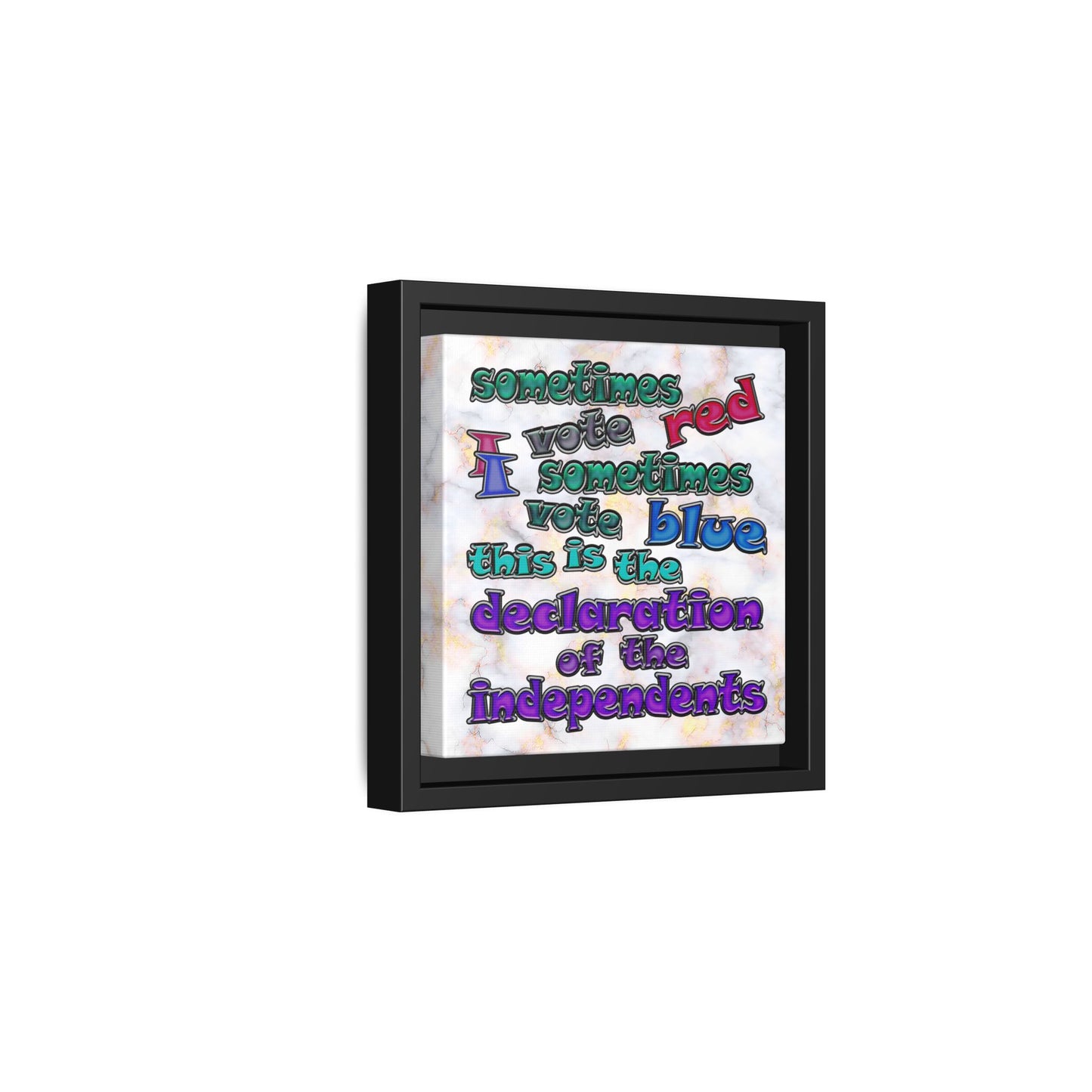 declaration of the independents - framed canvas art (white marble)