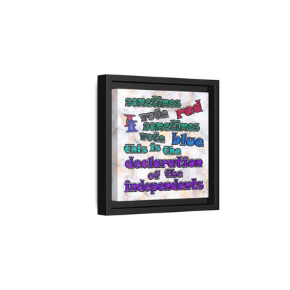 declaration of the independents - framed canvas art (white marble)