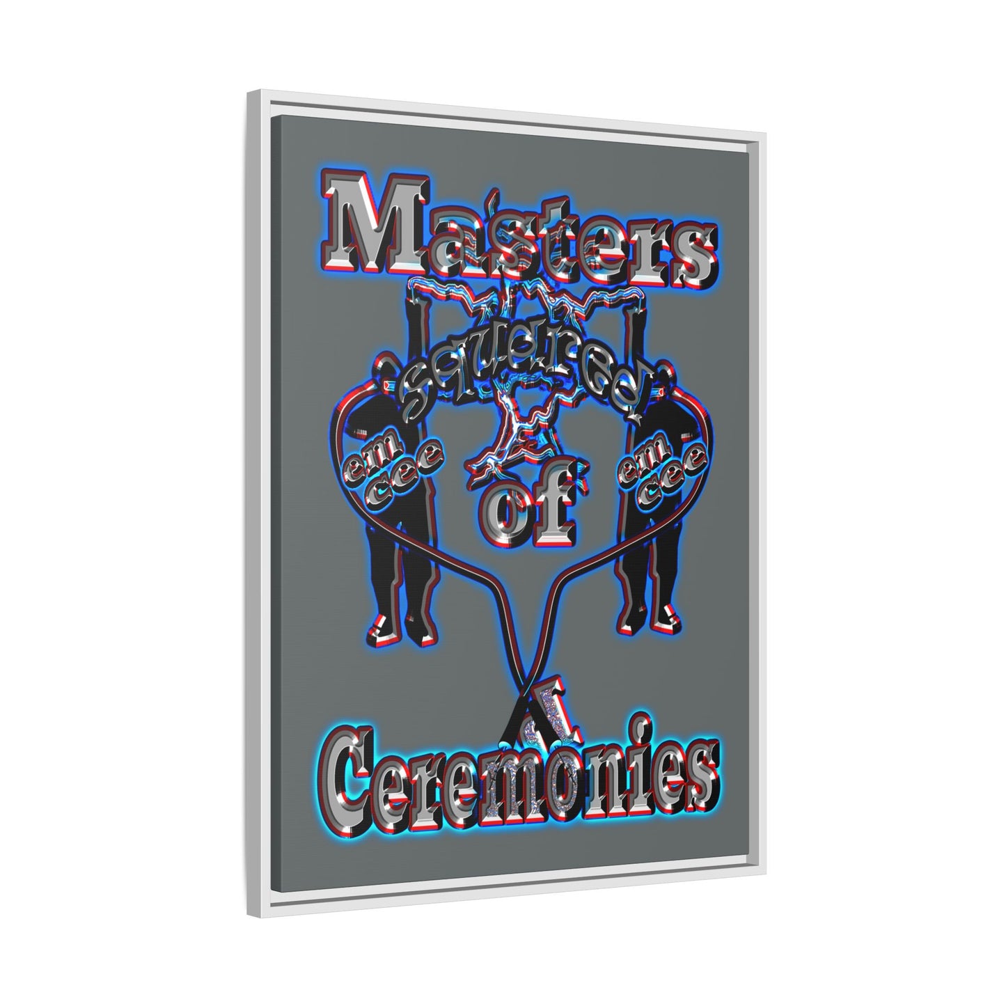 em cee squared - framed canvas art (dark grey)