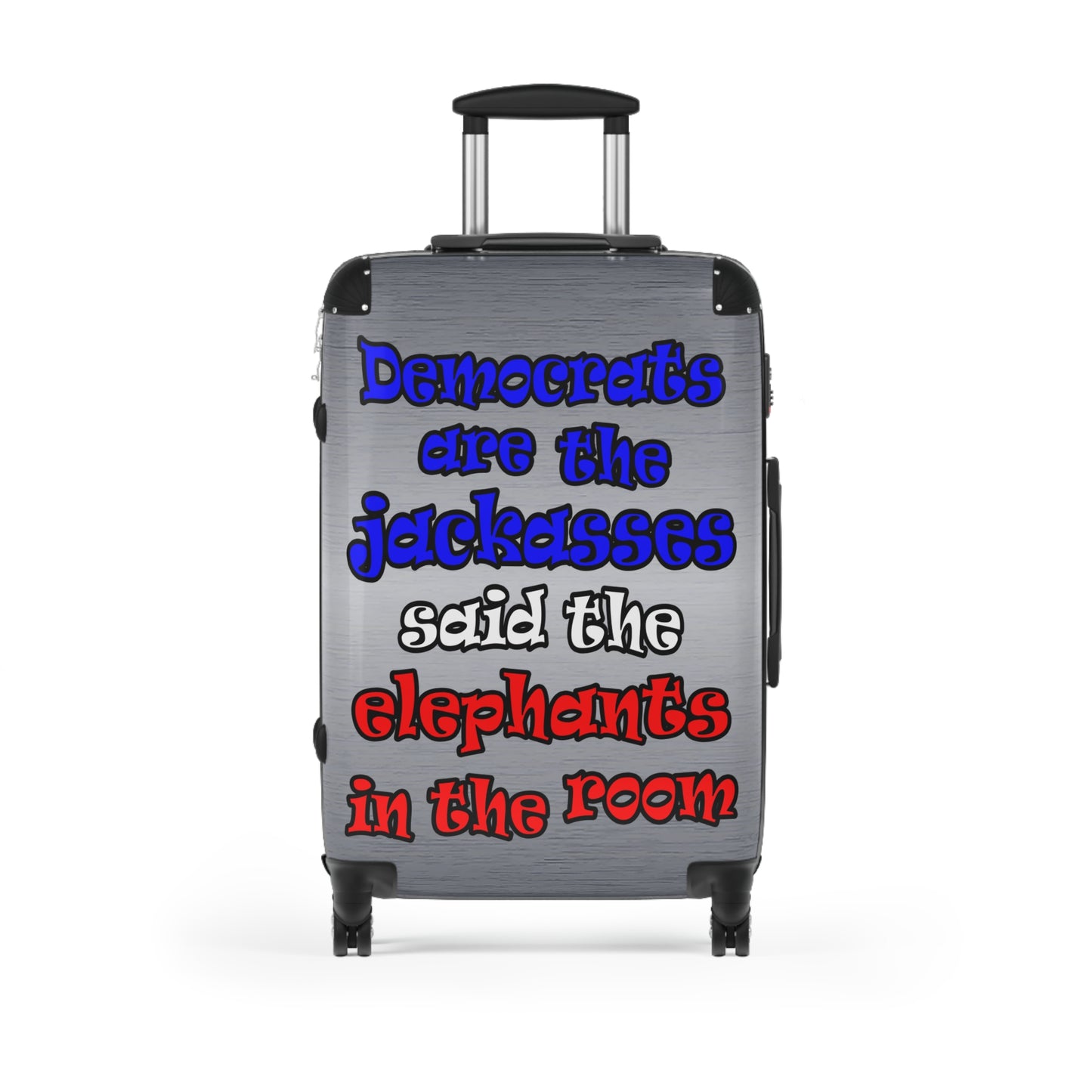 donkeys and elephants - Suitcase (brushed nickel)