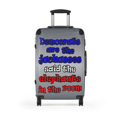 donkeys and elephants - Suitcase (brushed nickel)