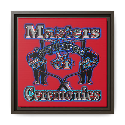 em cee squared - framed canvas art (dark red)