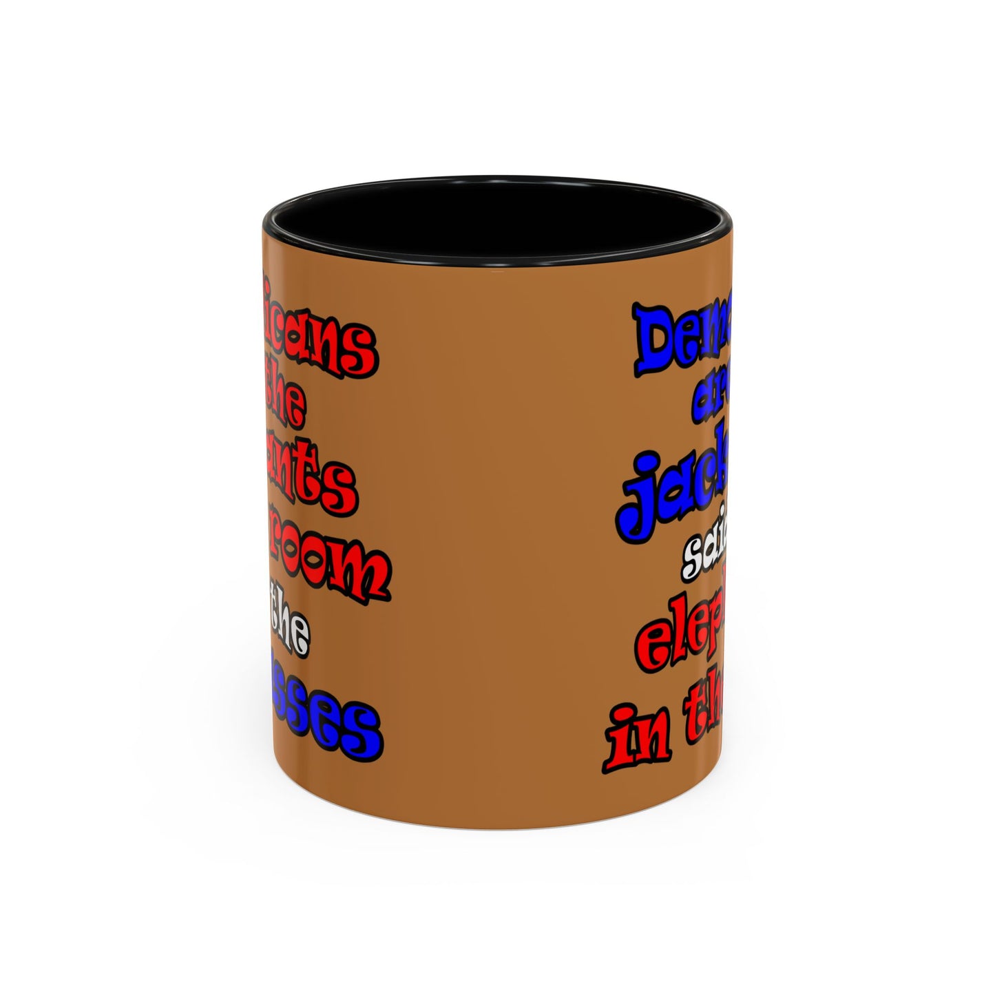 donkeys and elephants - Accent Mug (light brown)