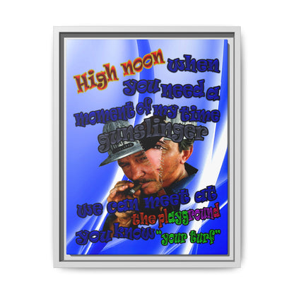 high noon - framed canvas art (blue-white wave)