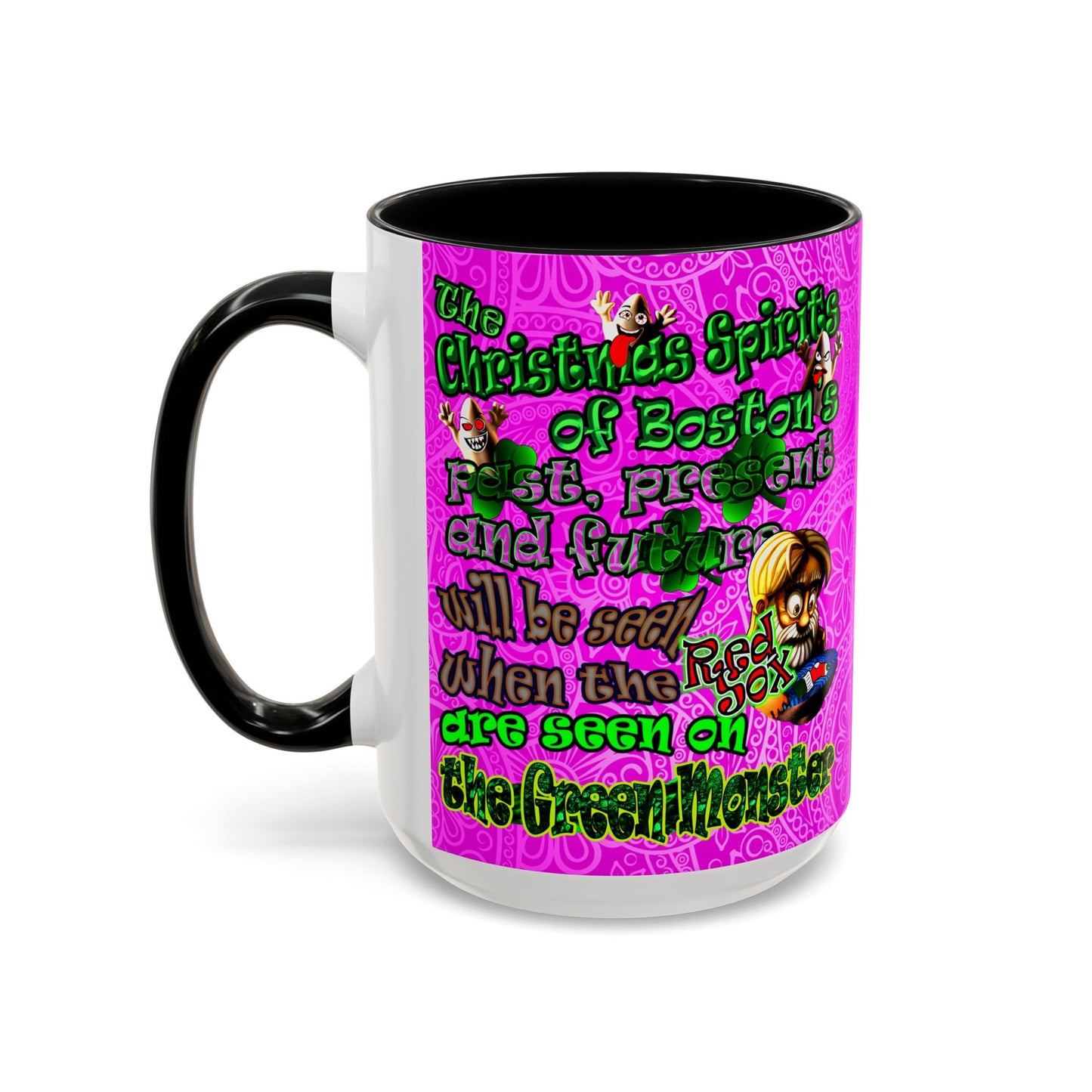 christmas spirits of boston - Accent Mug (pink swirl)