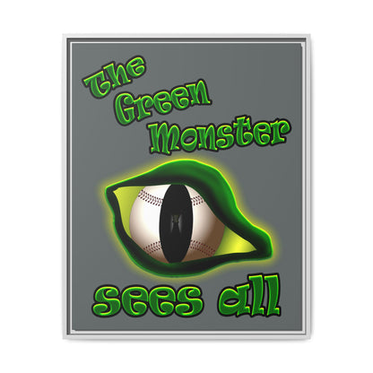 green monster - framed canvas art (dark grey)