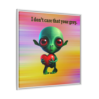 I don't care that your grey - framed canvas art (color blur)