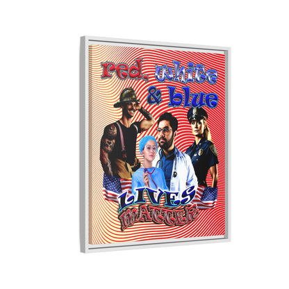 rw&b lives matter - framed canvas art (yellow-orange wave)