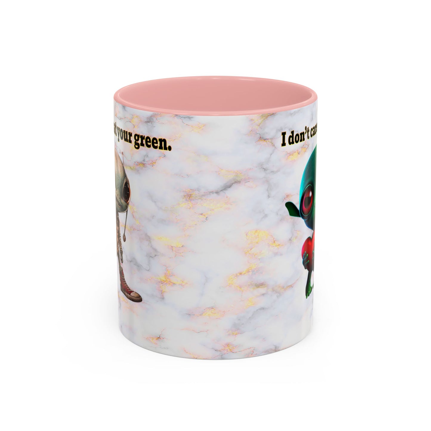 I don't care that your grey - Accent Mug (white marble)
