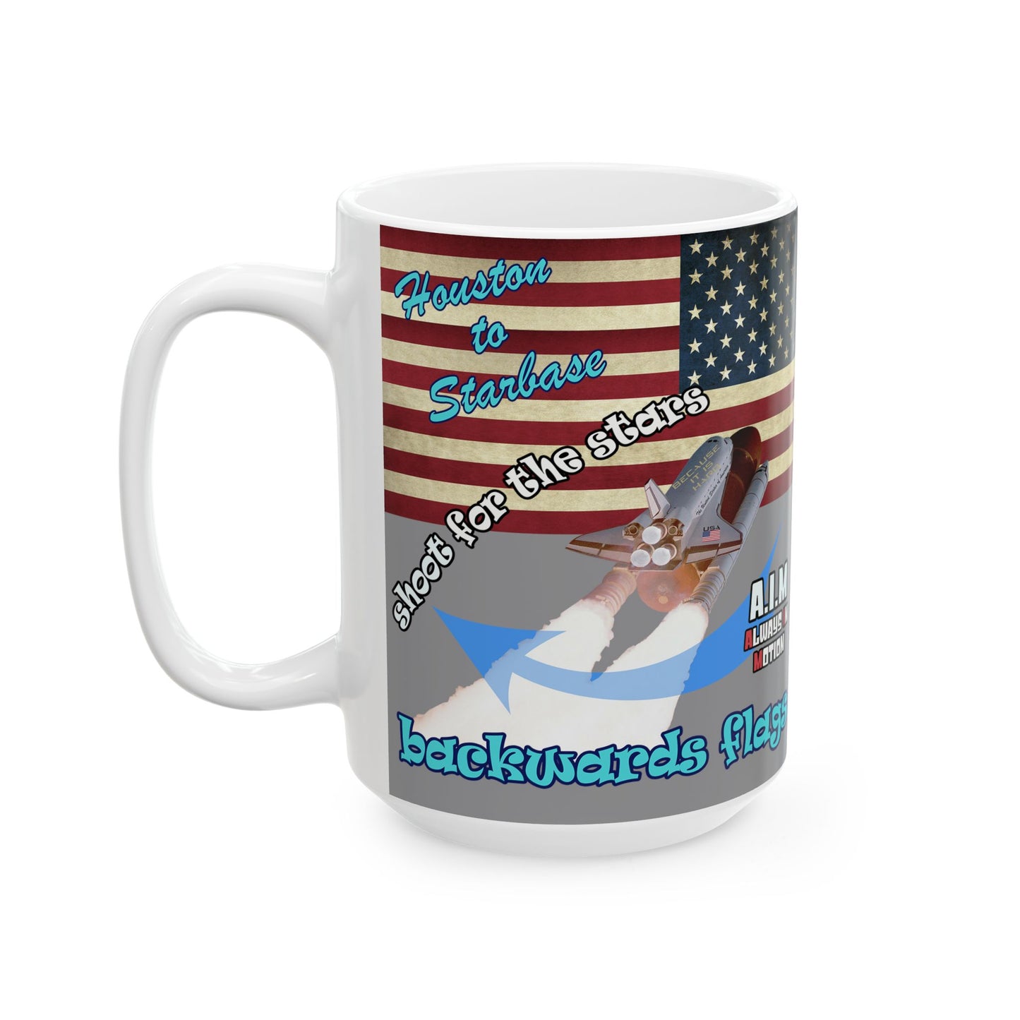 shoot for the stars - White Mug (grey)