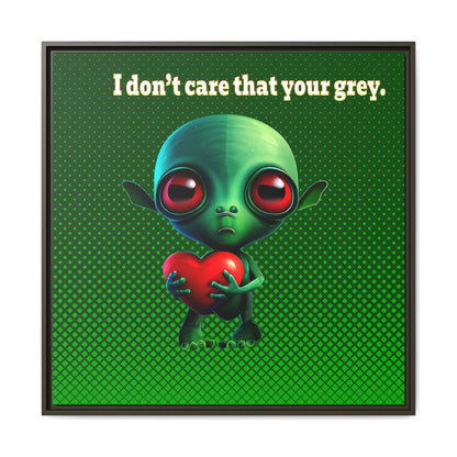 I don't care that your grey - framed canvas art (logo green)